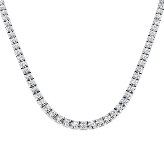 Atoll Diamond Tennis Necklace 2ct to 21ct Gold Platinum
