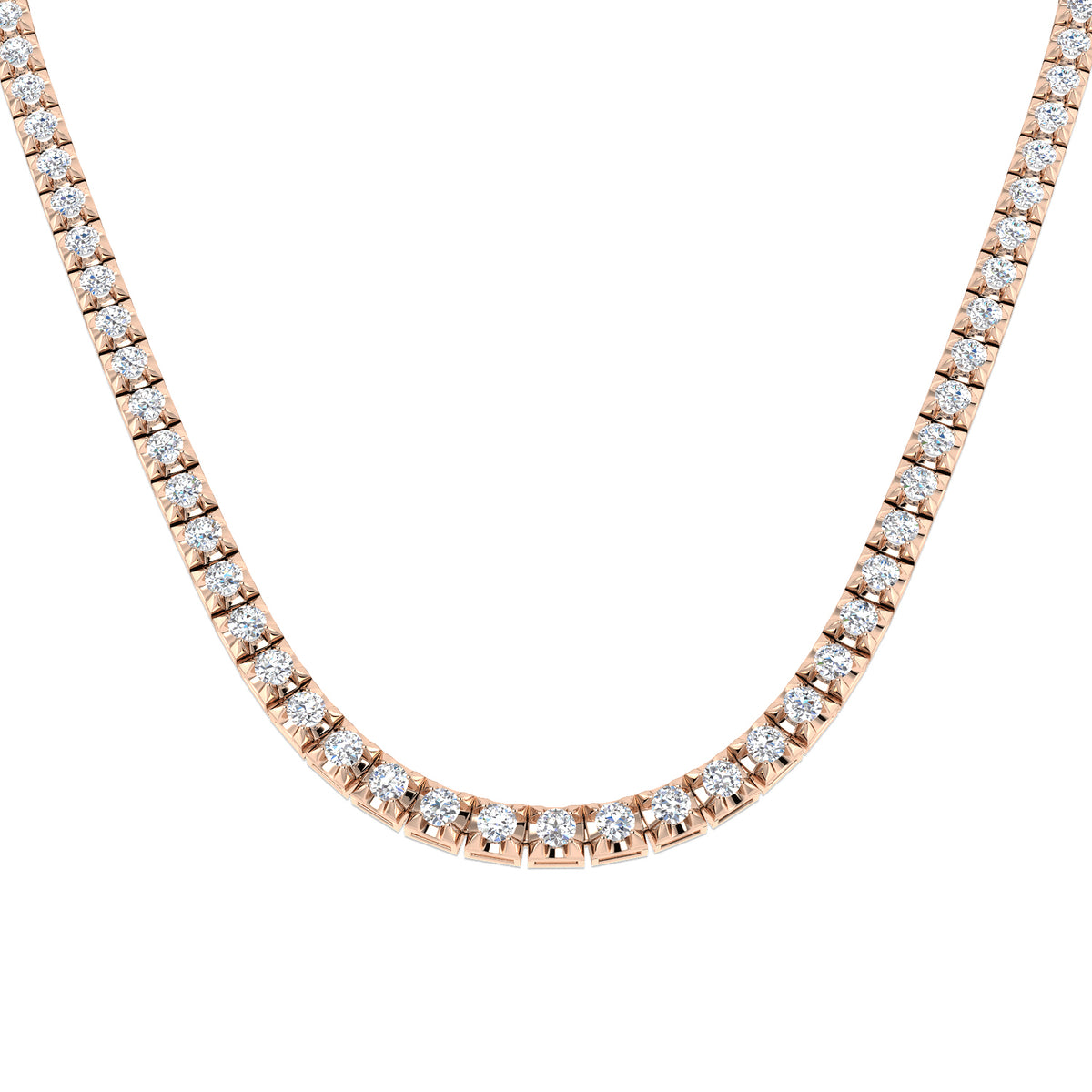 Atoll Diamond Tennis Necklace 2ct to 21ct Gold Platinum
