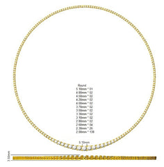 9.9 Carat D-E/VS Lab Grown Diamond Tennis Necklace 9k Yellow Gold Ready To Ship