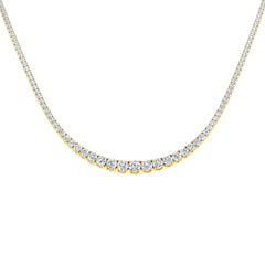 9.9 Carat D-E/VS Lab Grown Diamond Tennis Necklace 9k Yellow Gold Ready To Ship