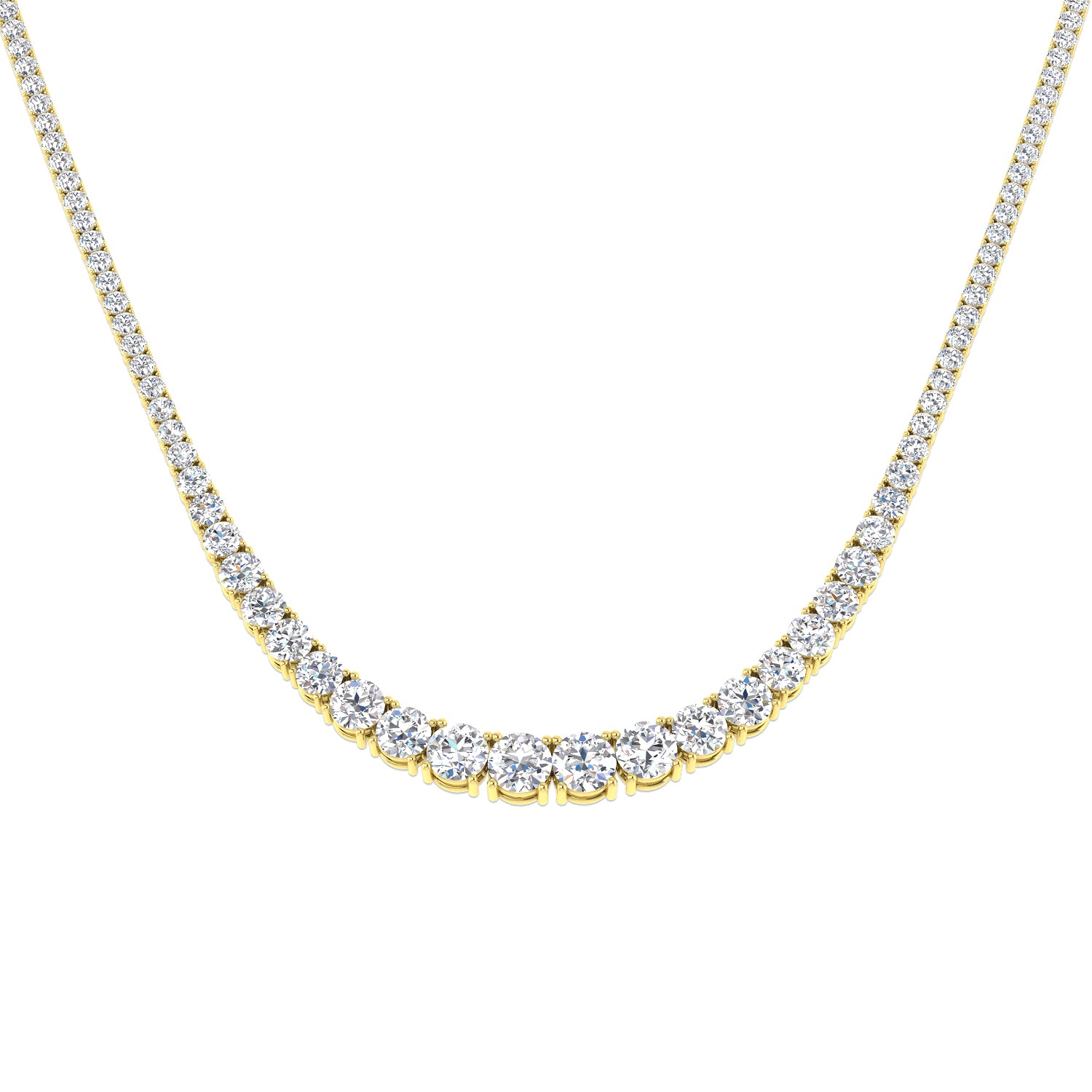 Attar Tennis Necklace 7.5ct to 17ct Gold Platinum