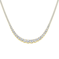 13.9 Carat D-E/VS Lab Grown Diamond Tennis Necklace 9k Yellow Gold Ready To Ship