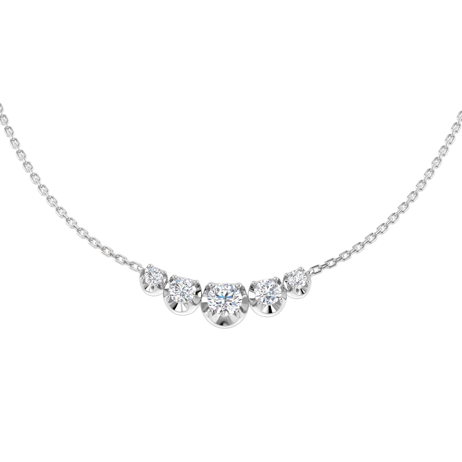0.80 Ct DE/VS Lab Grown Diamond Drop Necklace 9k White Gold Ready To Ship