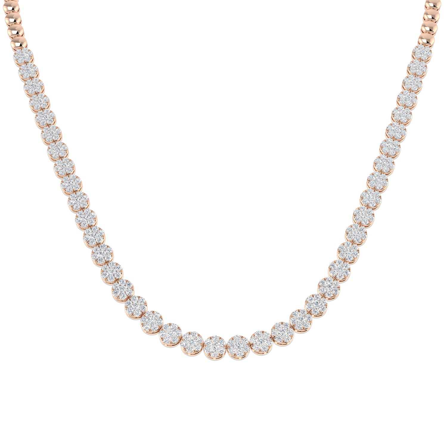 Aquae Cluster Diamond Necklace 5ct to 8ct Gold Platinum
