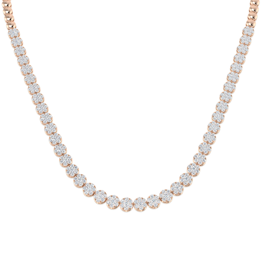 Aquae Cluster Diamond Necklace 5ct to 8ct Gold Platinum