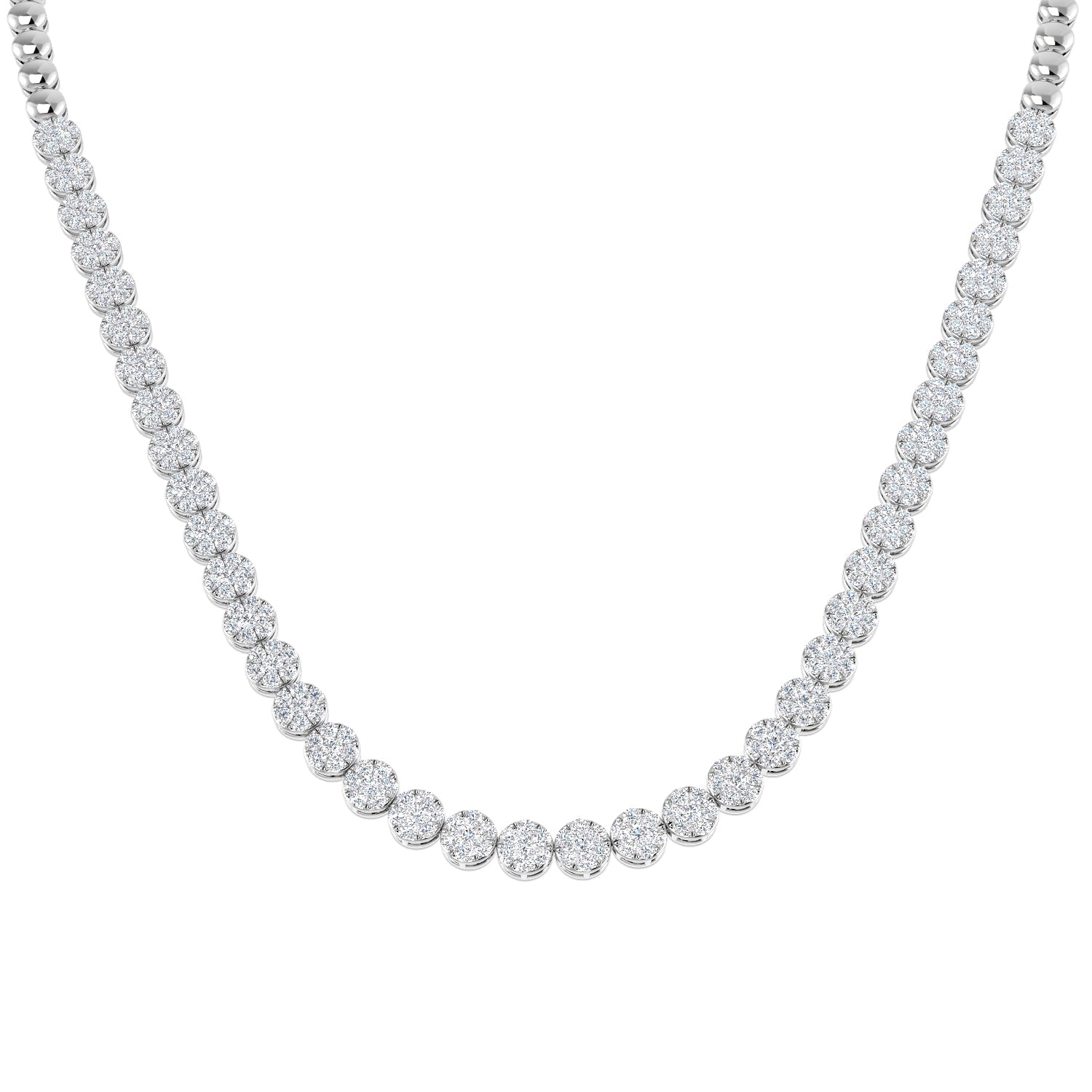Aquae Cluster Diamond Necklace 5ct to 8ct Gold Platinum