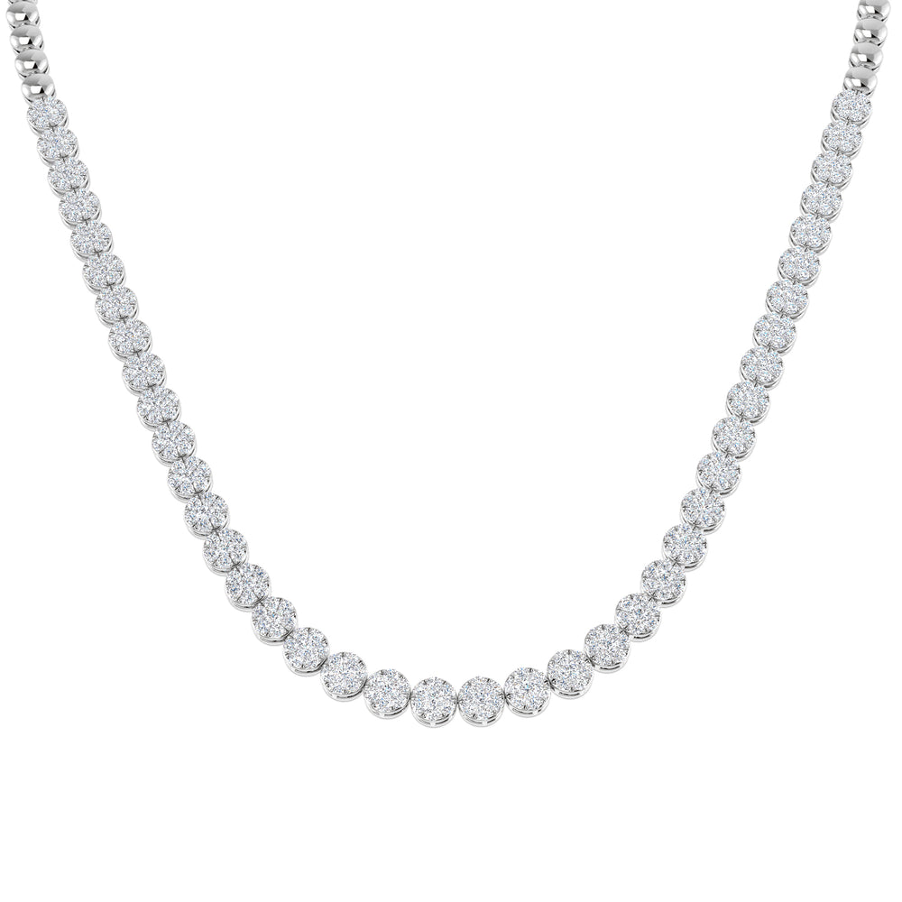 Aquae Cluster Diamond Necklace 5ct to 8ct Gold Platinum