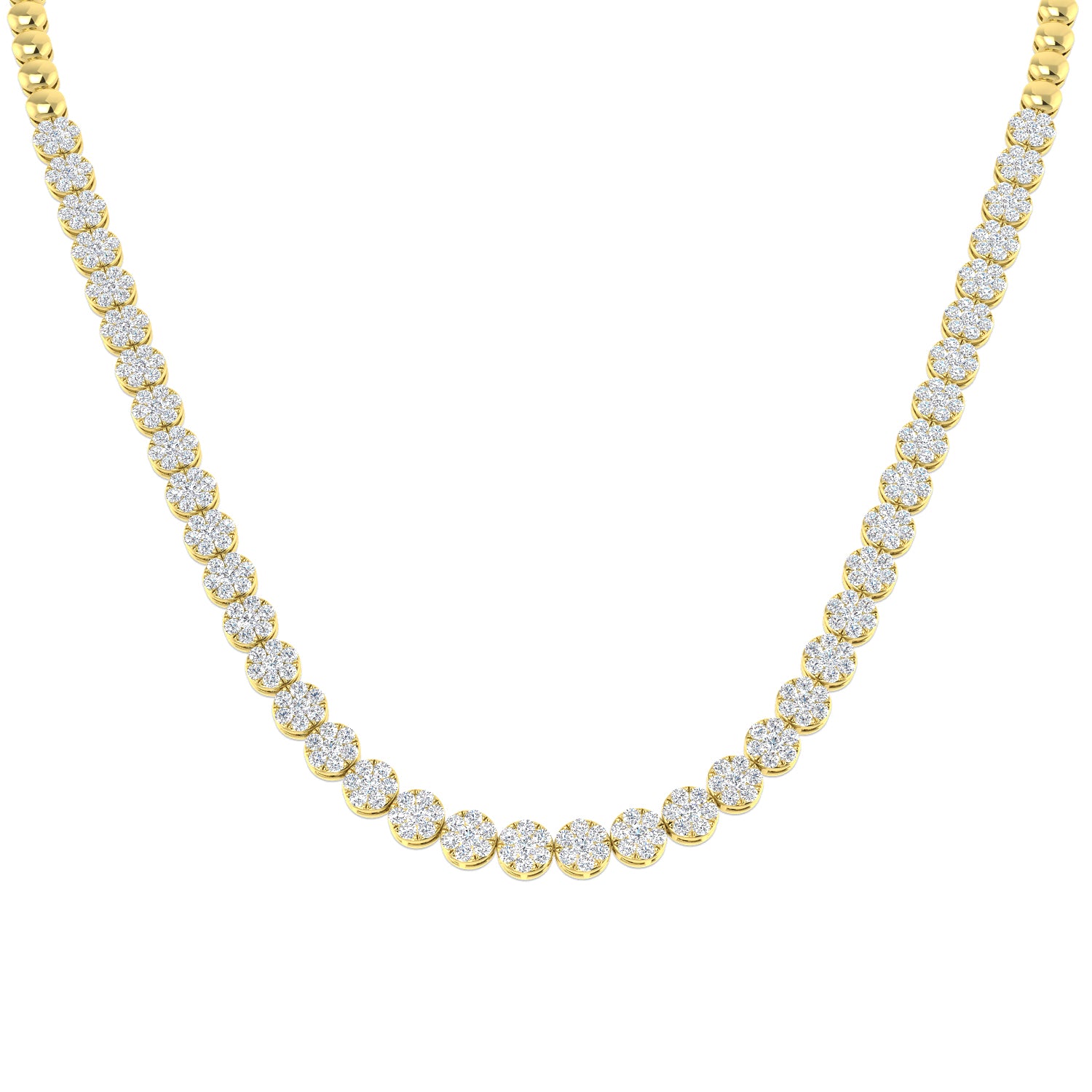 Aquae Cluster Diamond Necklace 5ct to 8ct Gold Platinum