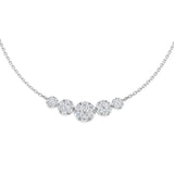 Anvil Cluster Necklace 0.75ct Platinum Gold