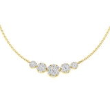 Anvil Cluster Necklace 0.75ct Platinum Gold