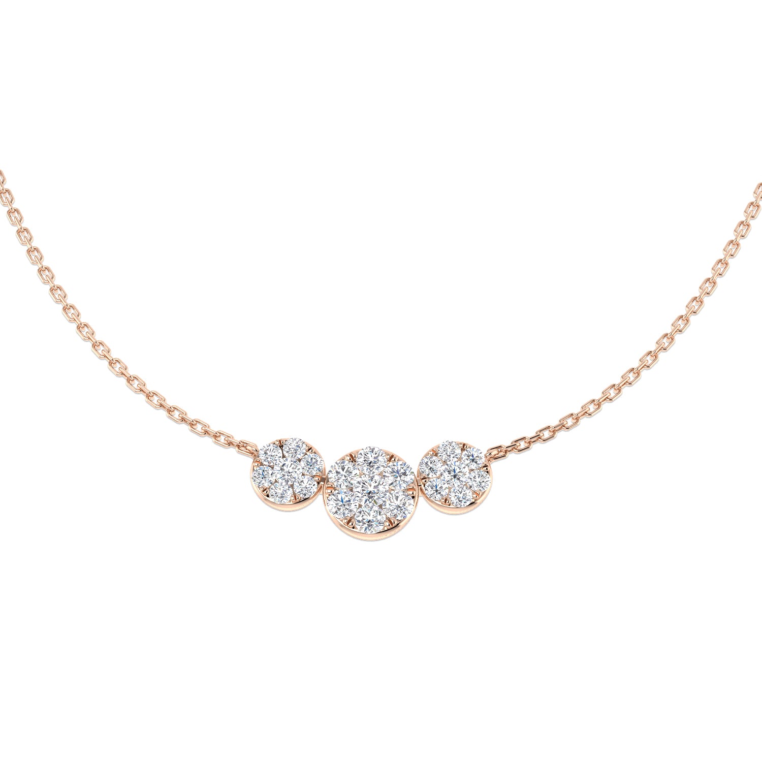 Aorta Diamond Necklace Cluster 0.5ct Gold Platinum