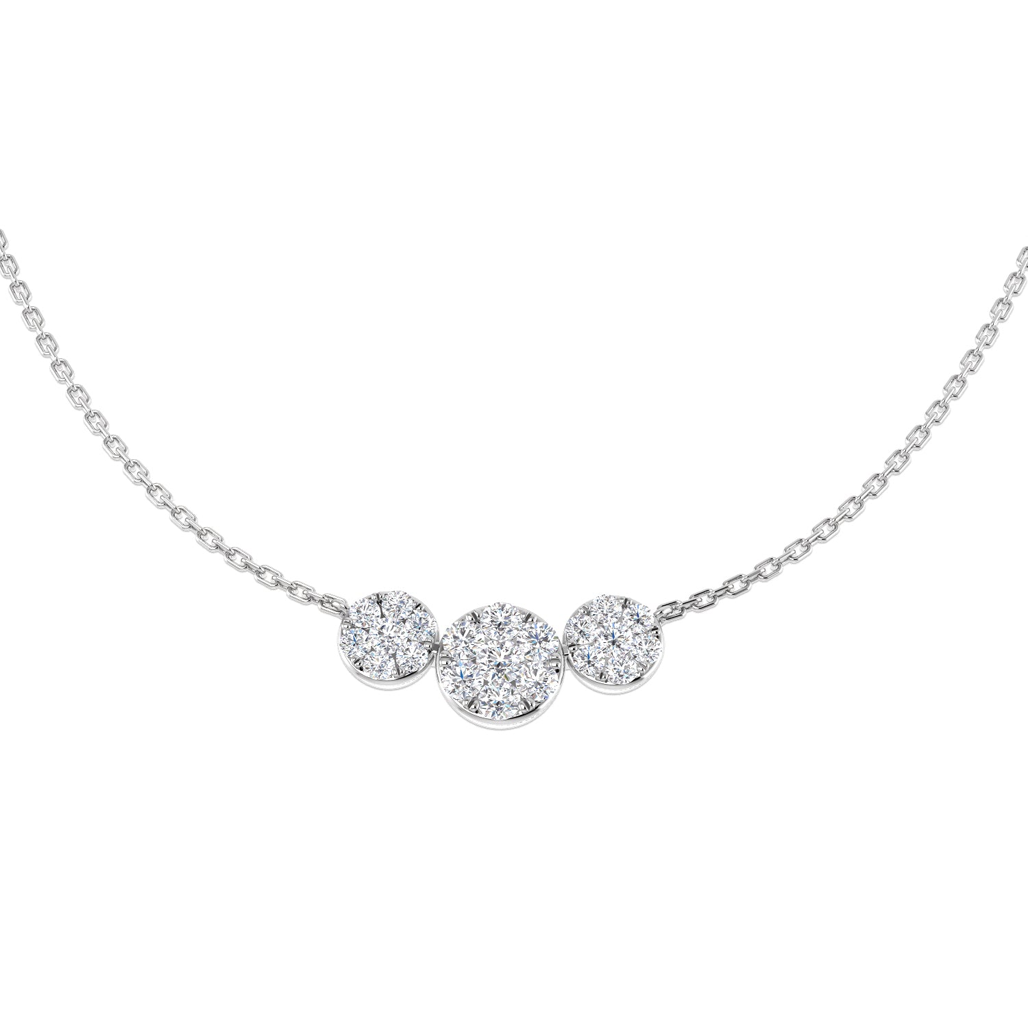 Aorta Diamond Necklace Cluster 0.5ct Gold Platinum