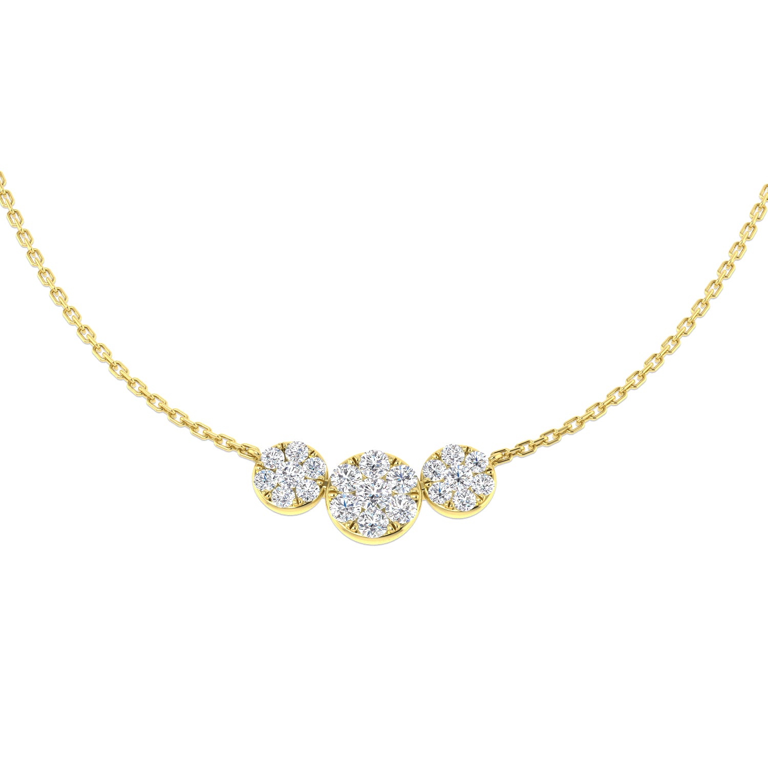 Aorta Diamond Necklace Cluster 0.5ct Gold Platinum