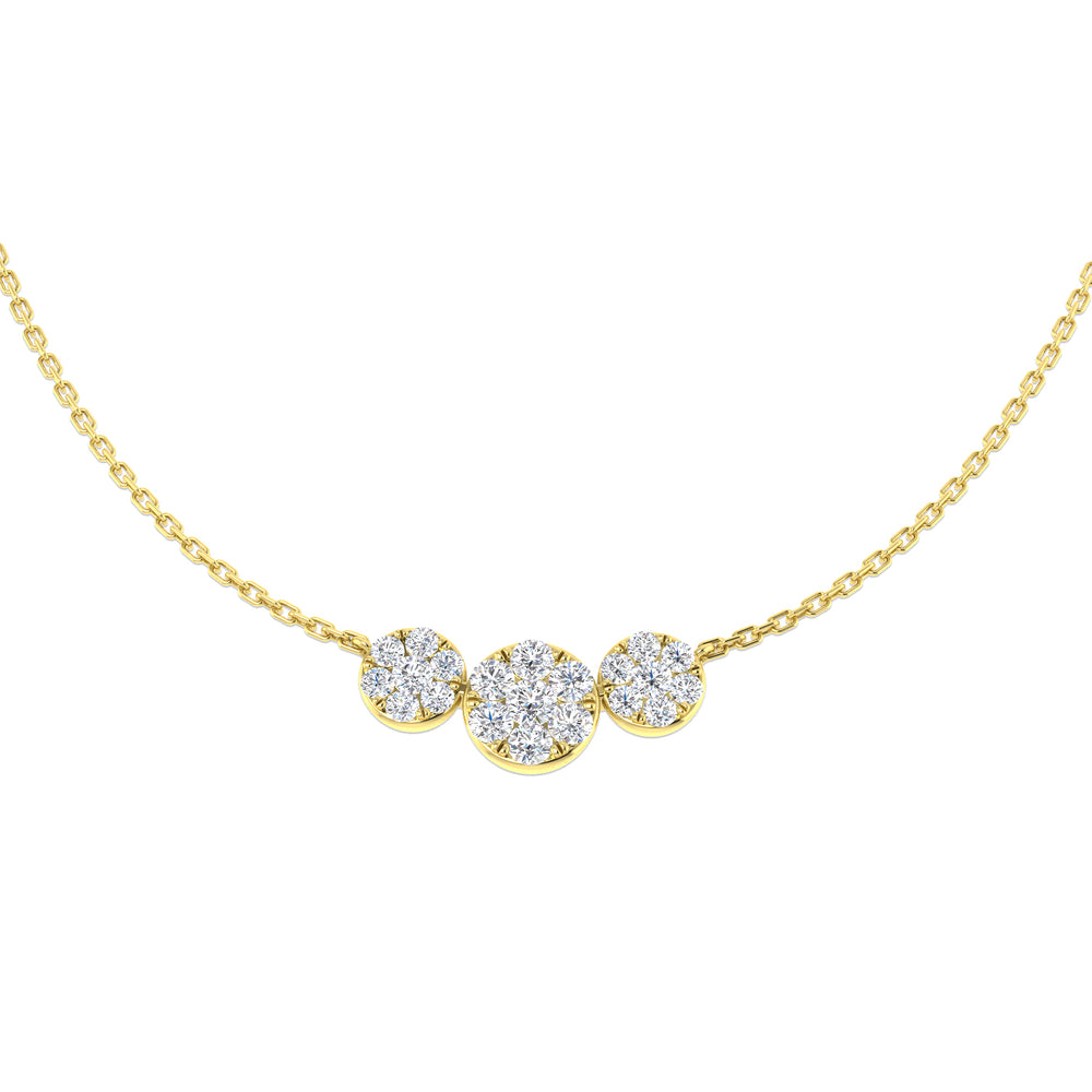 Aorta Diamond Necklace Cluster 0.5ct Gold Platinum