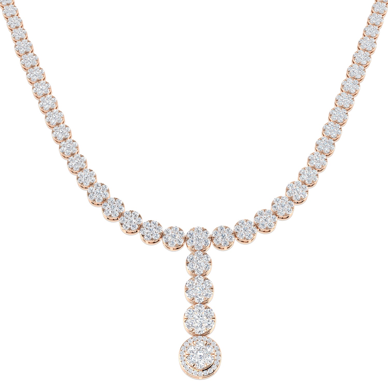 Augur Cluster Necklace 6ct Diamond Gold Platinum