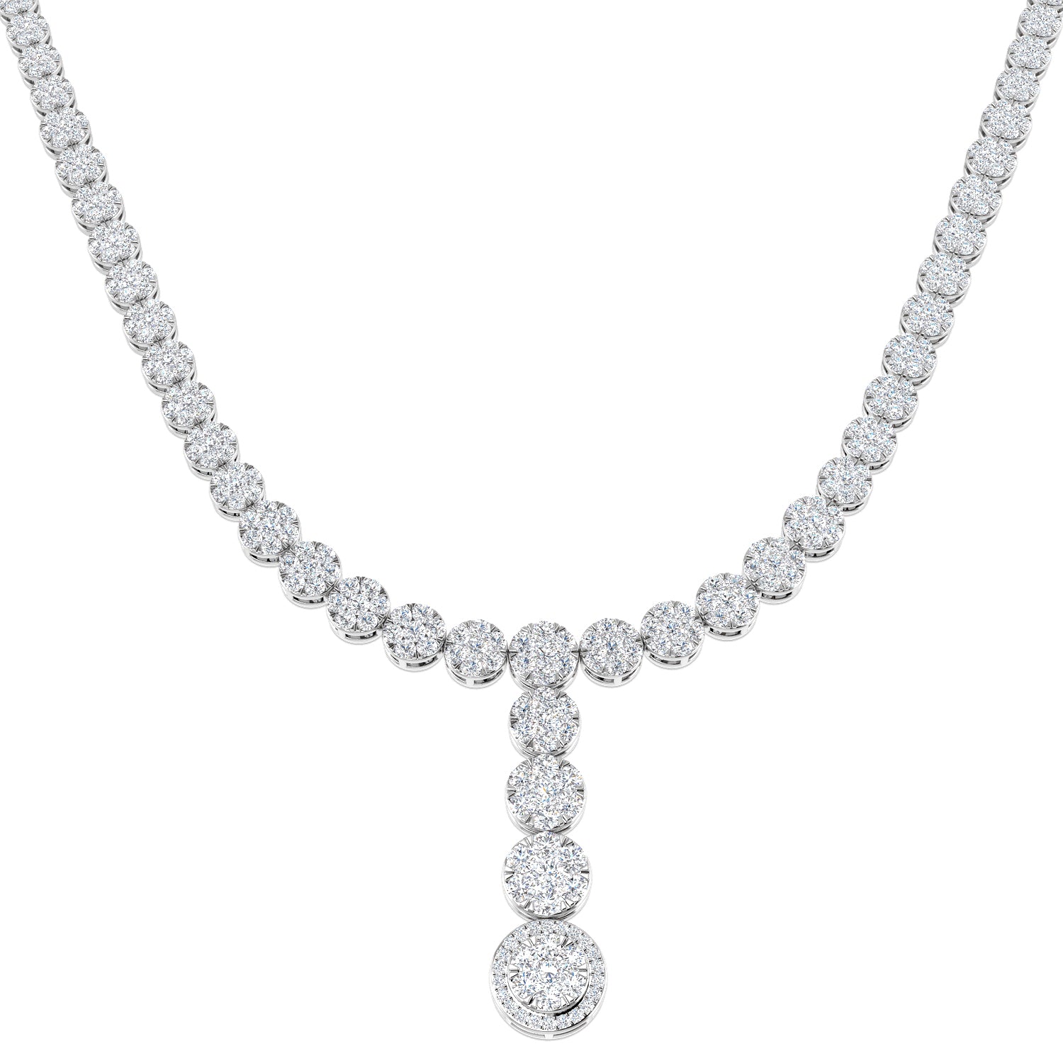 Augur Cluster Necklace 6ct Diamond Gold Platinum