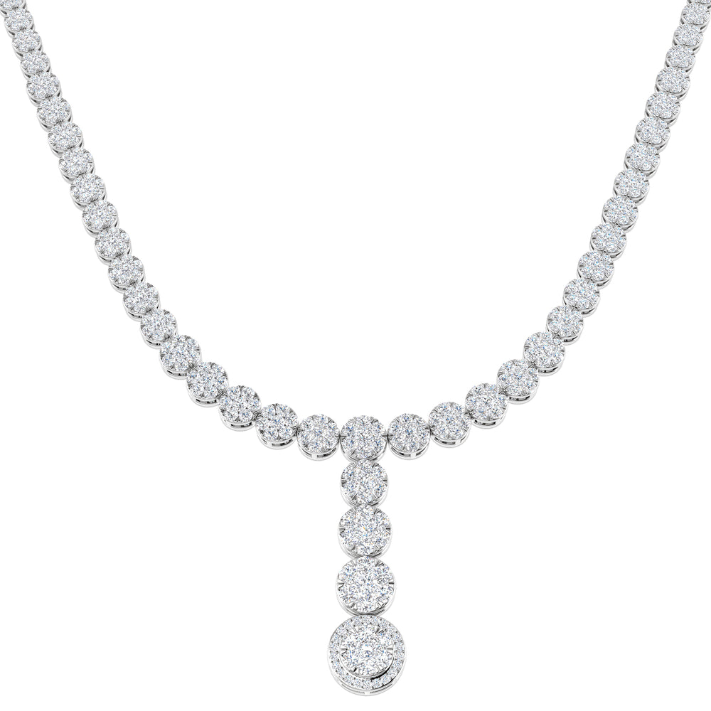 Augur Cluster Necklace 6ct Diamond Gold Platinum