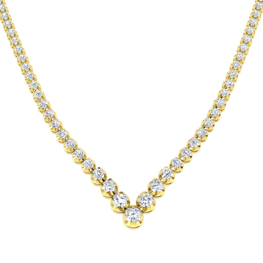Ashen Diamond Tennis Necklace 8ct Gold Platinum