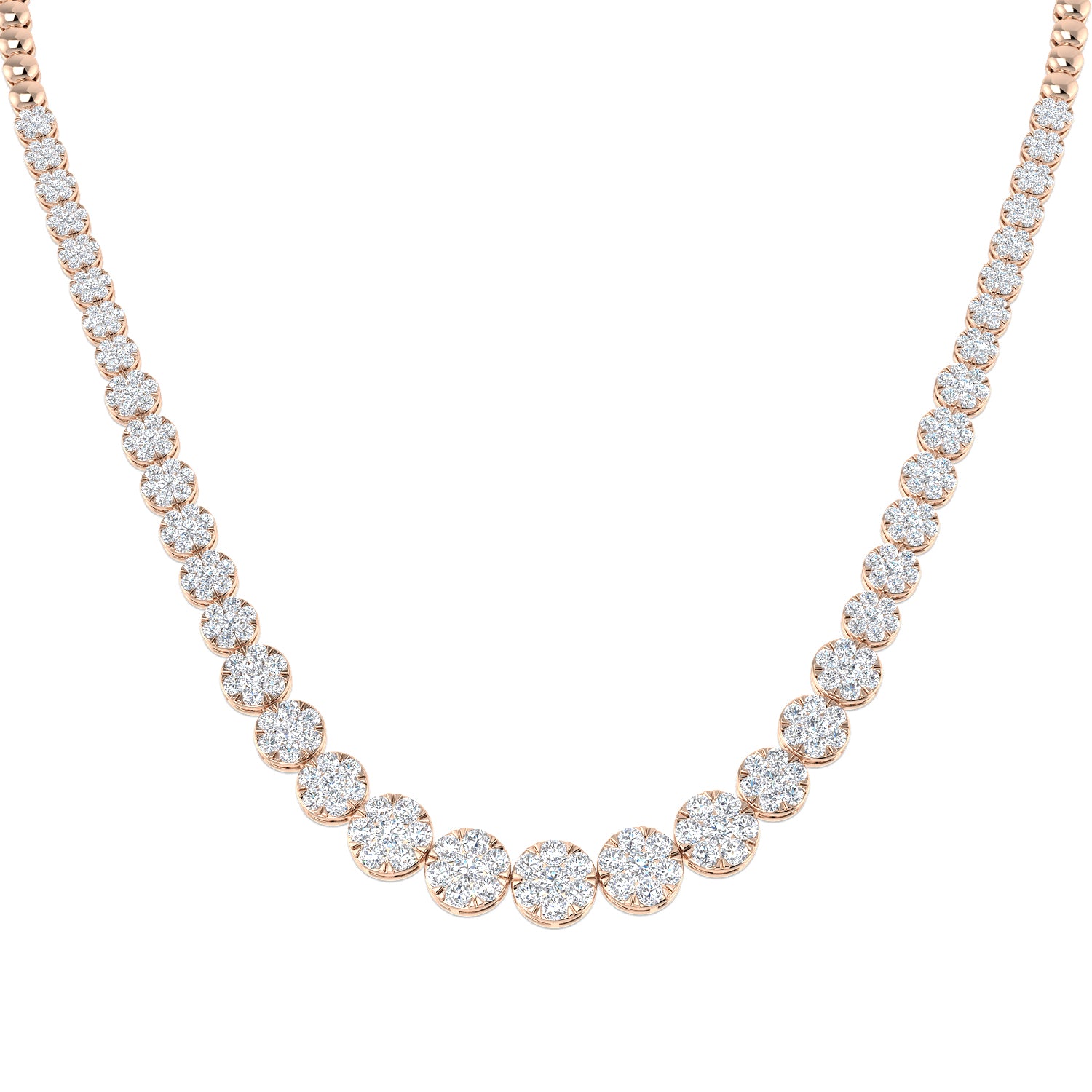 Aquae Cluster Diamond Necklace 5ct to 8ct Gold Platinum