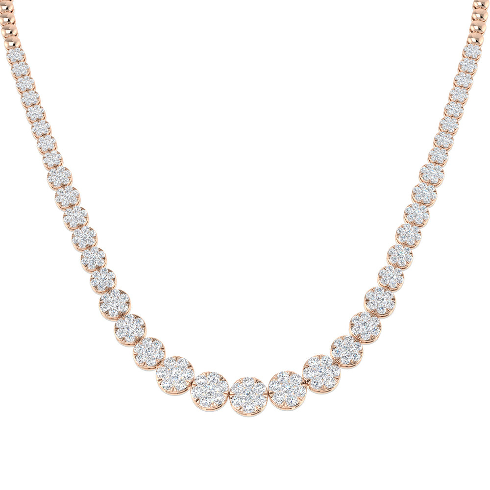 Aquae Cluster Diamond Necklace 5ct to 8ct Gold Platinum