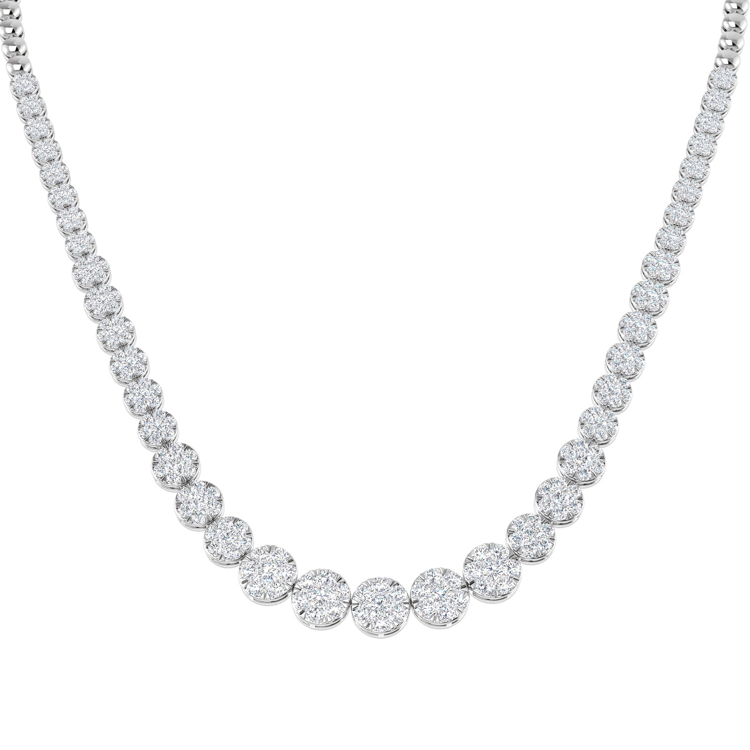 Aquae Cluster Diamond Necklace 5ct to 8ct Gold Platinum