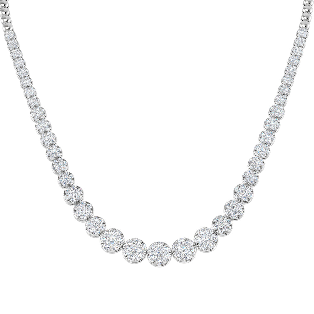 Aquae Cluster Diamond Necklace 5ct to 8ct Gold Platinum