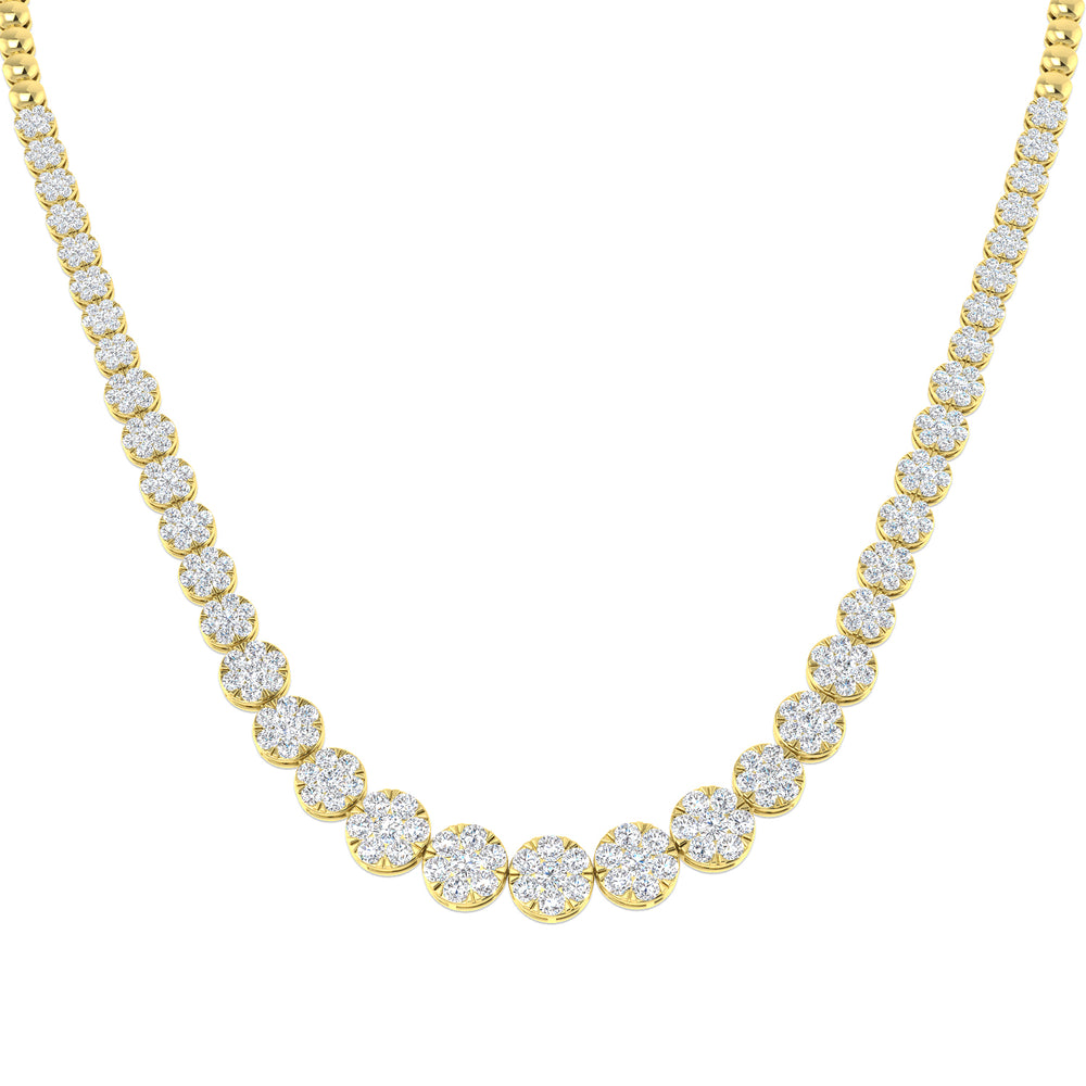 Aquae Cluster Diamond Necklace 5ct to 8ct Gold Platinum