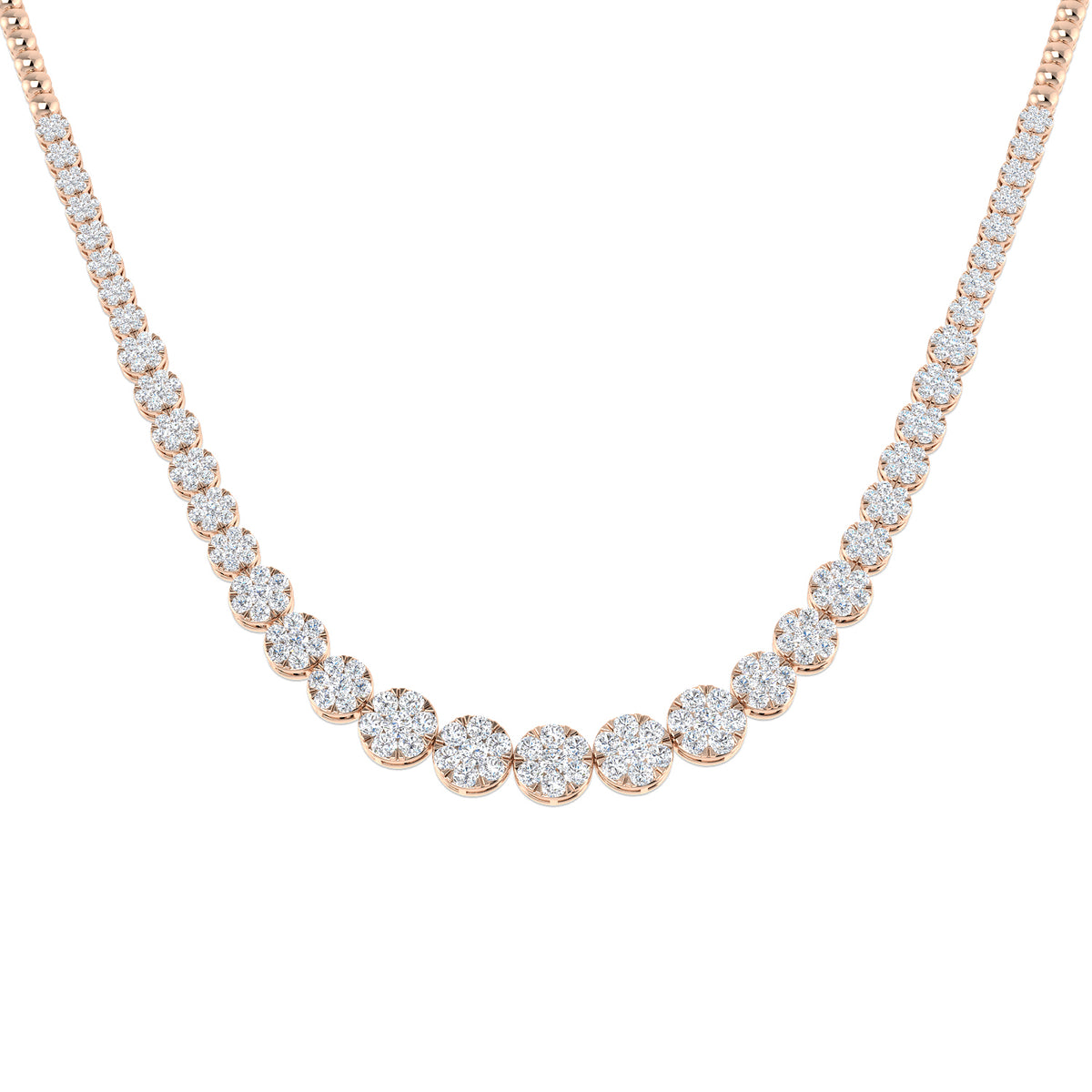 Aquae Cluster Diamond Necklace 5ct to 8ct Gold Platinum