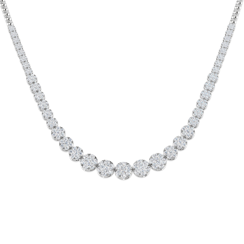 Aquae Cluster Diamond Necklace 5ct to 8ct Gold Platinum