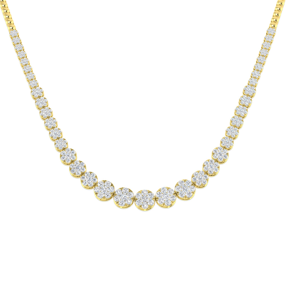 Aquae Cluster Diamond Necklace 5ct to 8ct Gold Platinum