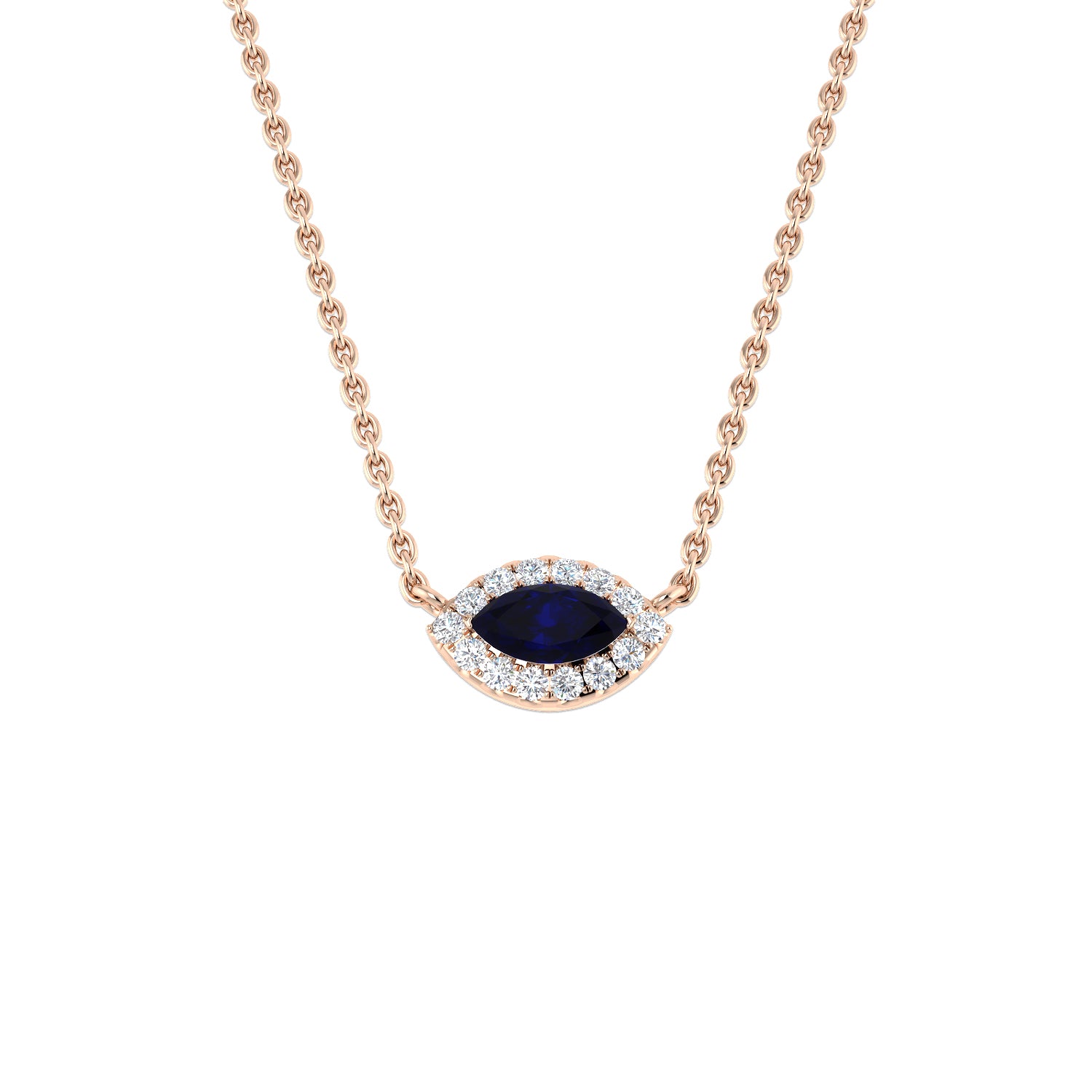 Arvos Blue Sapphire Necklace 0.25ct Gold Platinum