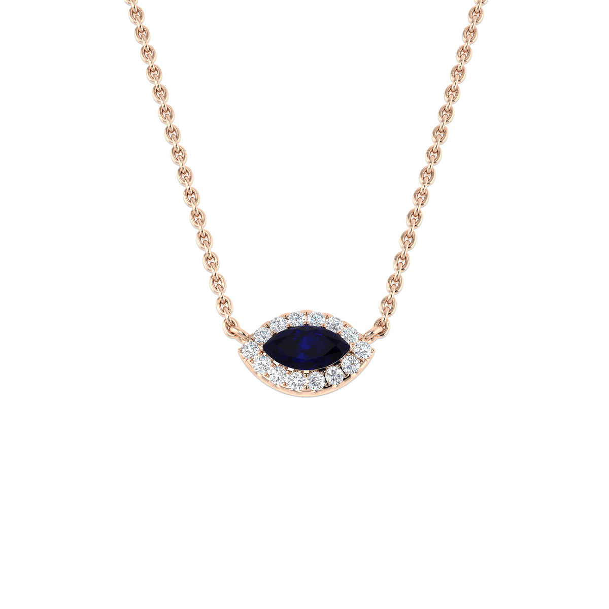 Arvos Blue Sapphire Necklace 0.25ct Gold Platinum