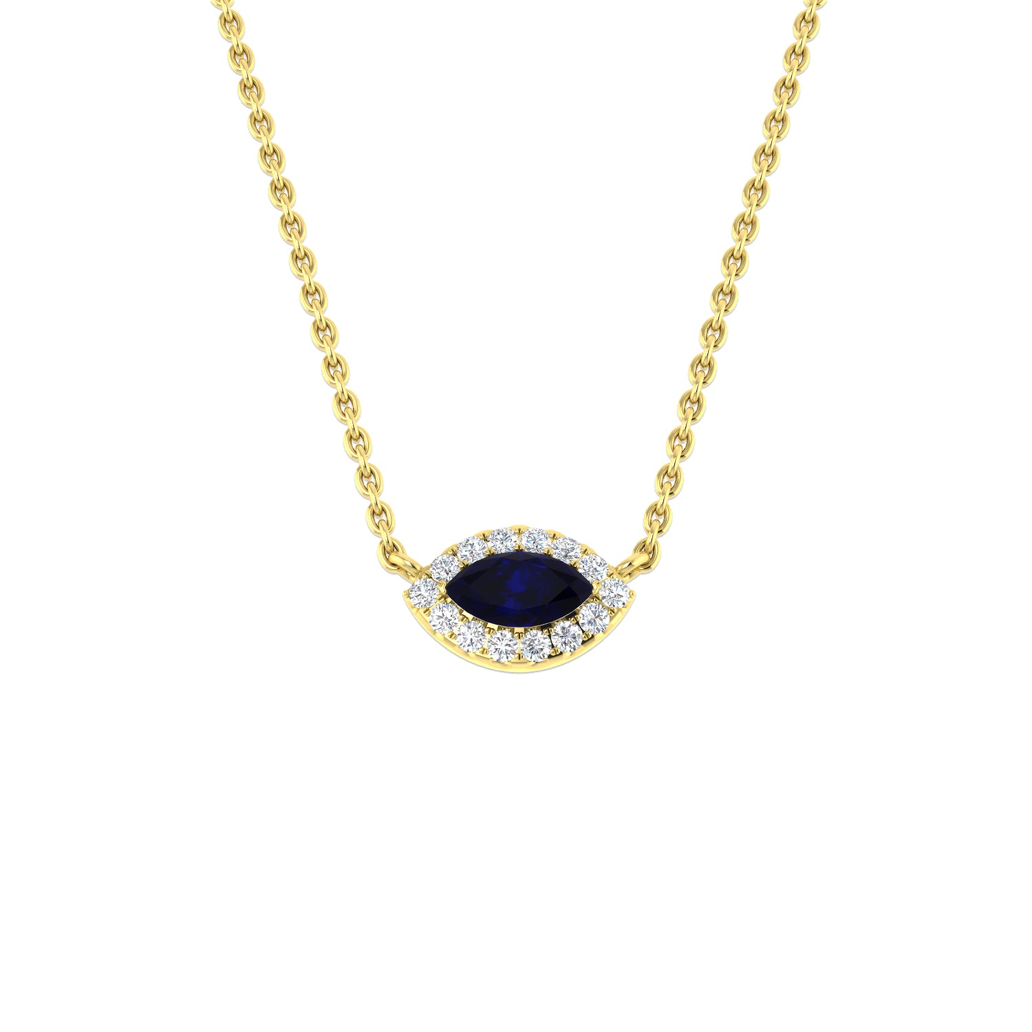 Arvos Blue Sapphire Necklace 0.25ct Gold Platinum