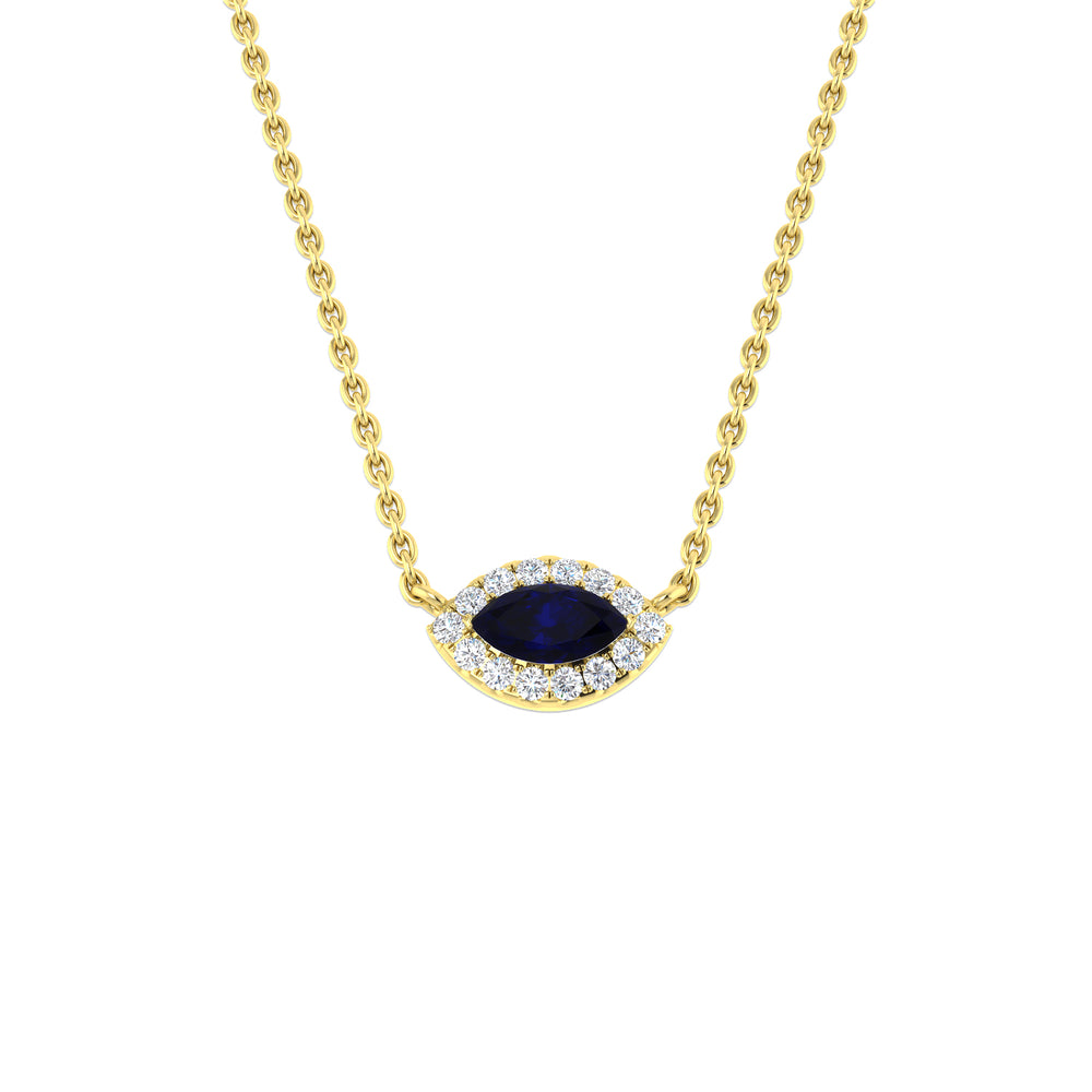 Arvos Blue Sapphire Necklace 0.25ct Gold Platinum