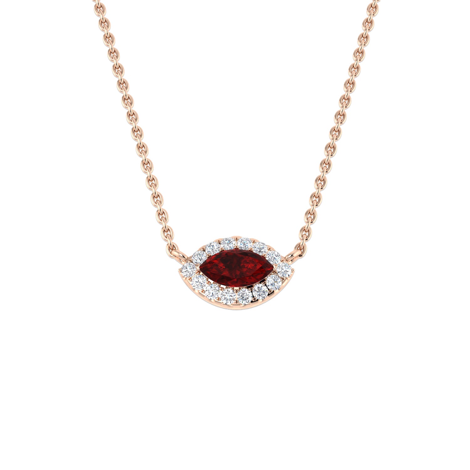 Artic Ruby Necklace 0.3ct Gold Platinum