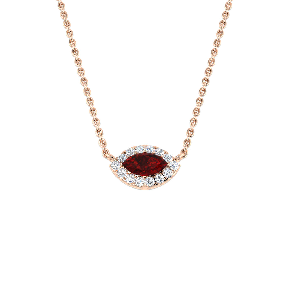 Artic Ruby Necklace 0.3ct Gold Platinum