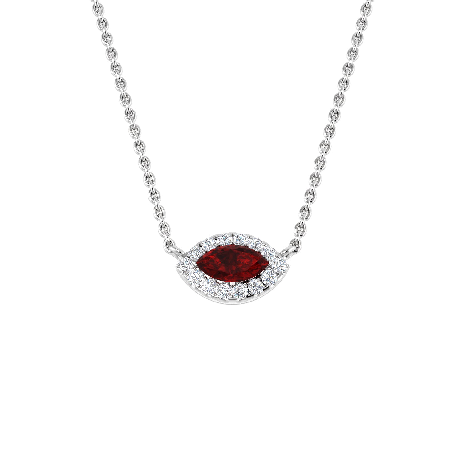 Artic Ruby Necklace 0.3ct Gold Platinum