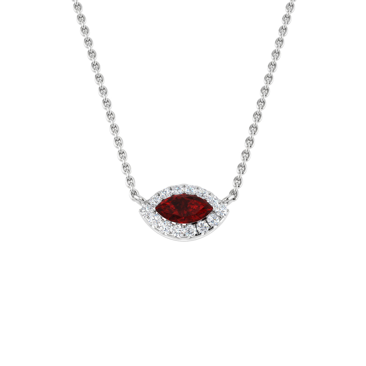 Artic Ruby Necklace 0.3ct Gold Platinum