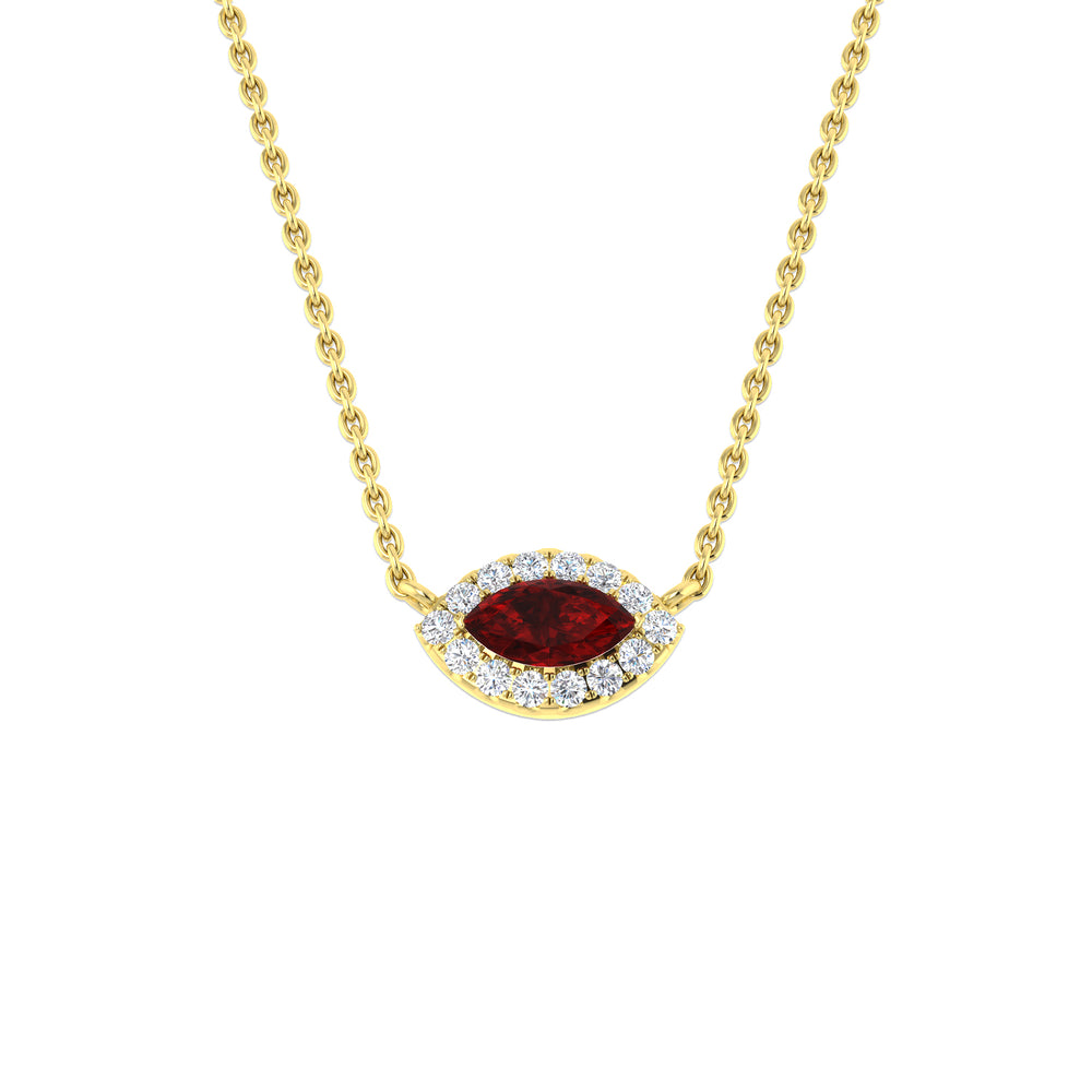 Artic Ruby Necklace 0.3ct Gold Platinum