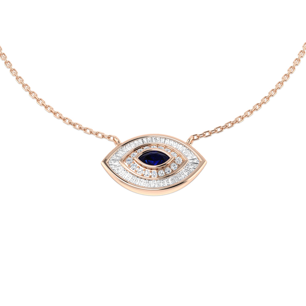 Arson Blue Sapphire Necklace 0.5ct Platinum Gold