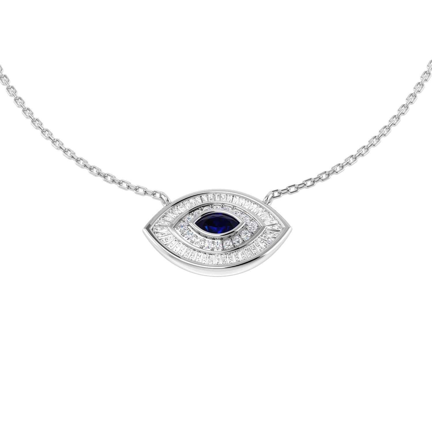 Arson Blue Sapphire Necklace 0.5ct Platinum Gold