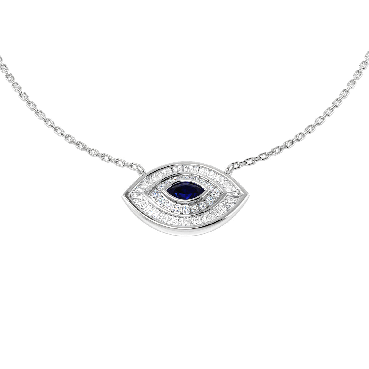 Arson Blue Sapphire Necklace 0.5ct Platinum Gold