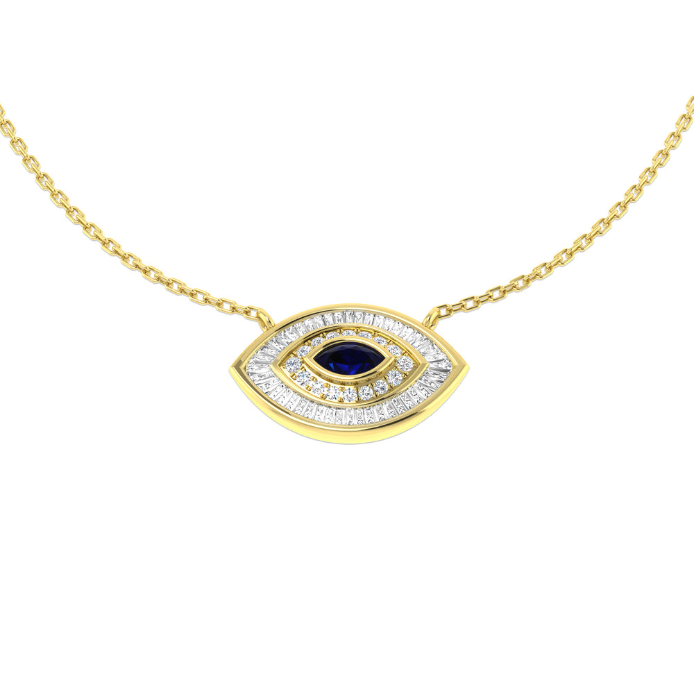 Arson Blue Sapphire Necklace 0.5ct Platinum Gold