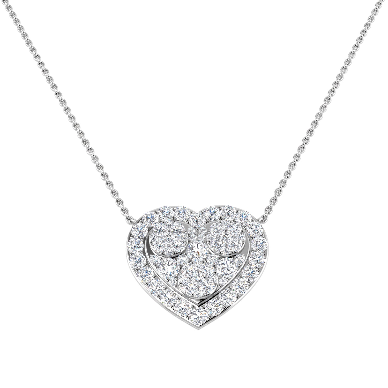 Avail Heart Diamond Necklace 1.25ct Platinum Gold