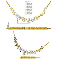 2.6 Carat D-E/VS Lab Grown Diamond Fancy Necklace 9k Yellow Gold Ready To Ship