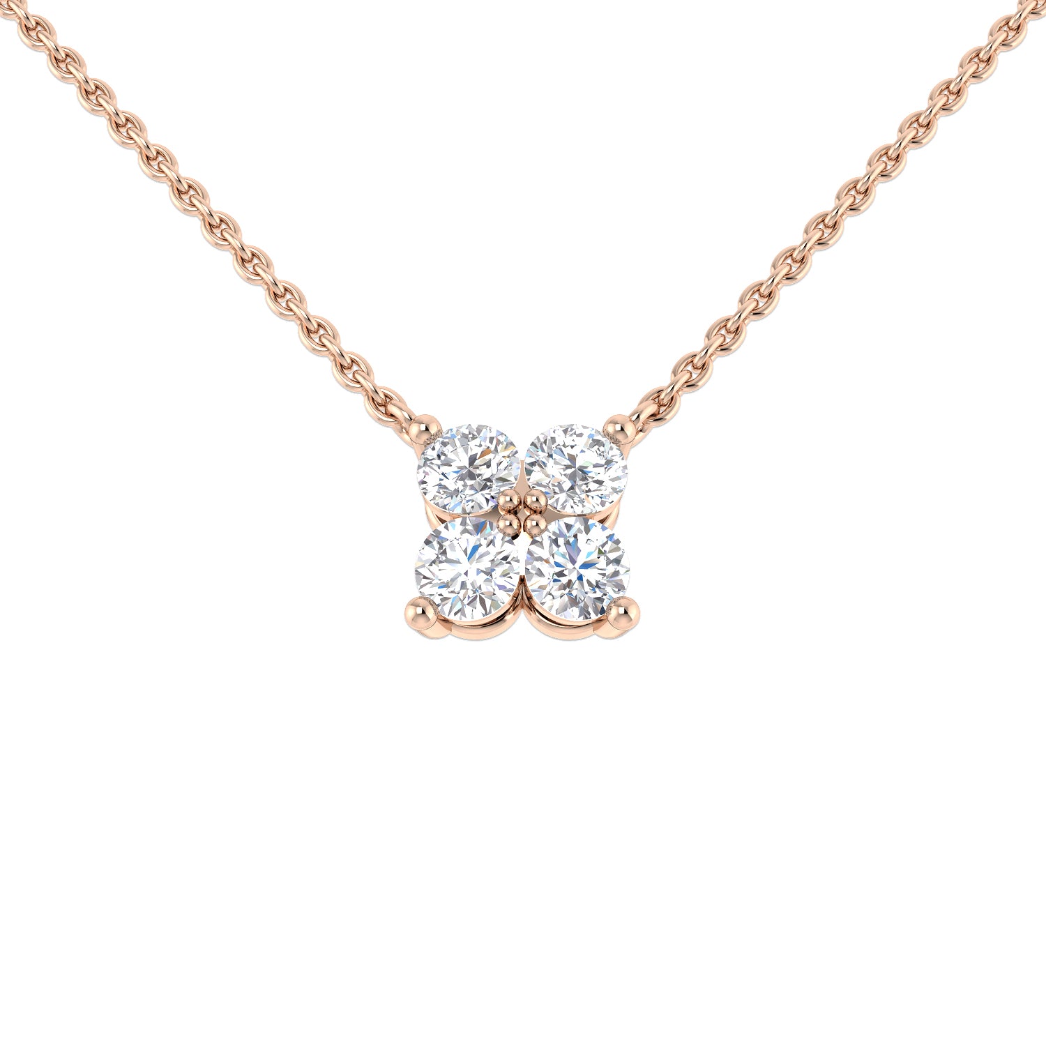 Axile Diamond Cluster Necklace 0.33ct Platinum Gold