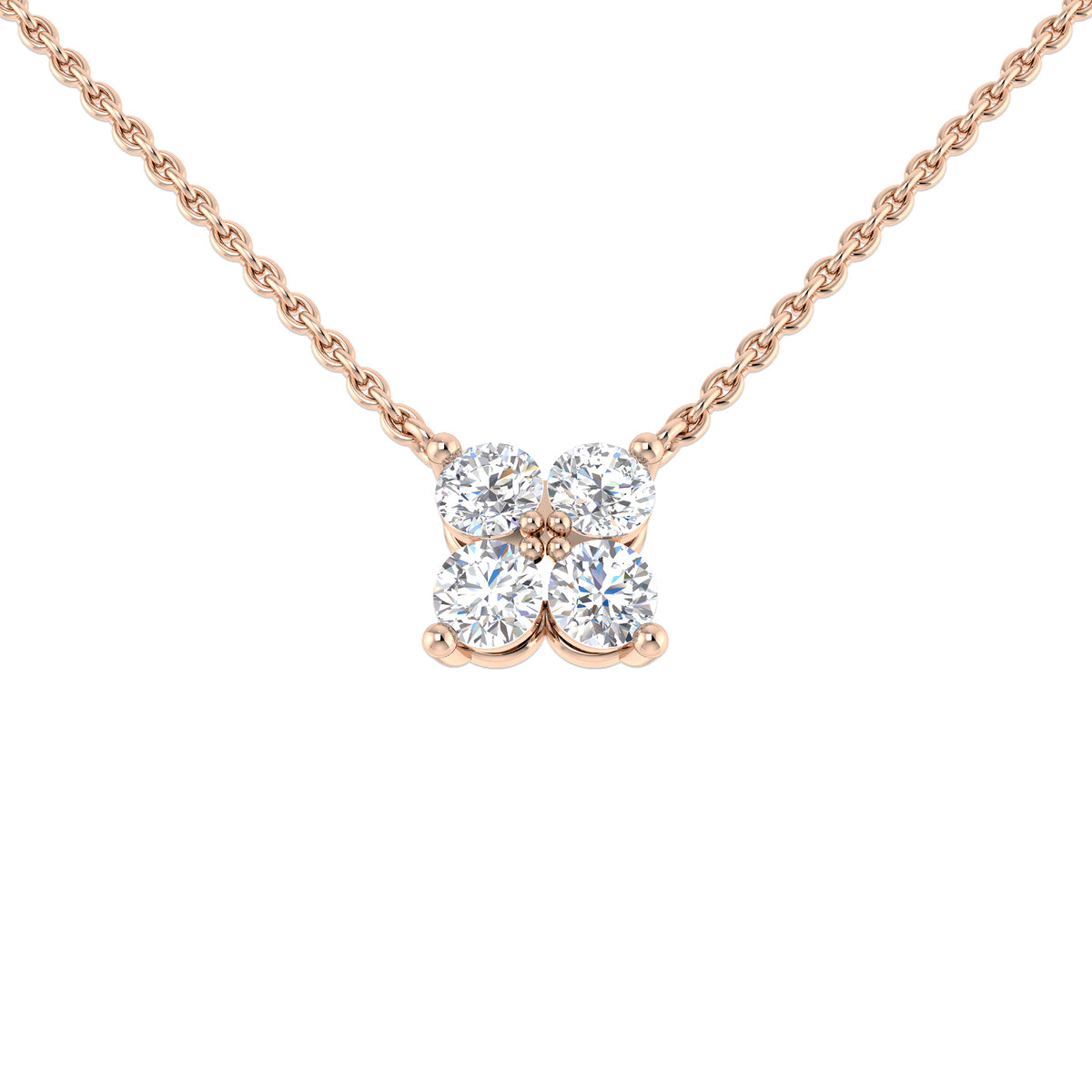 Axile Diamond Cluster Necklace 0.33ct Platinum Gold
