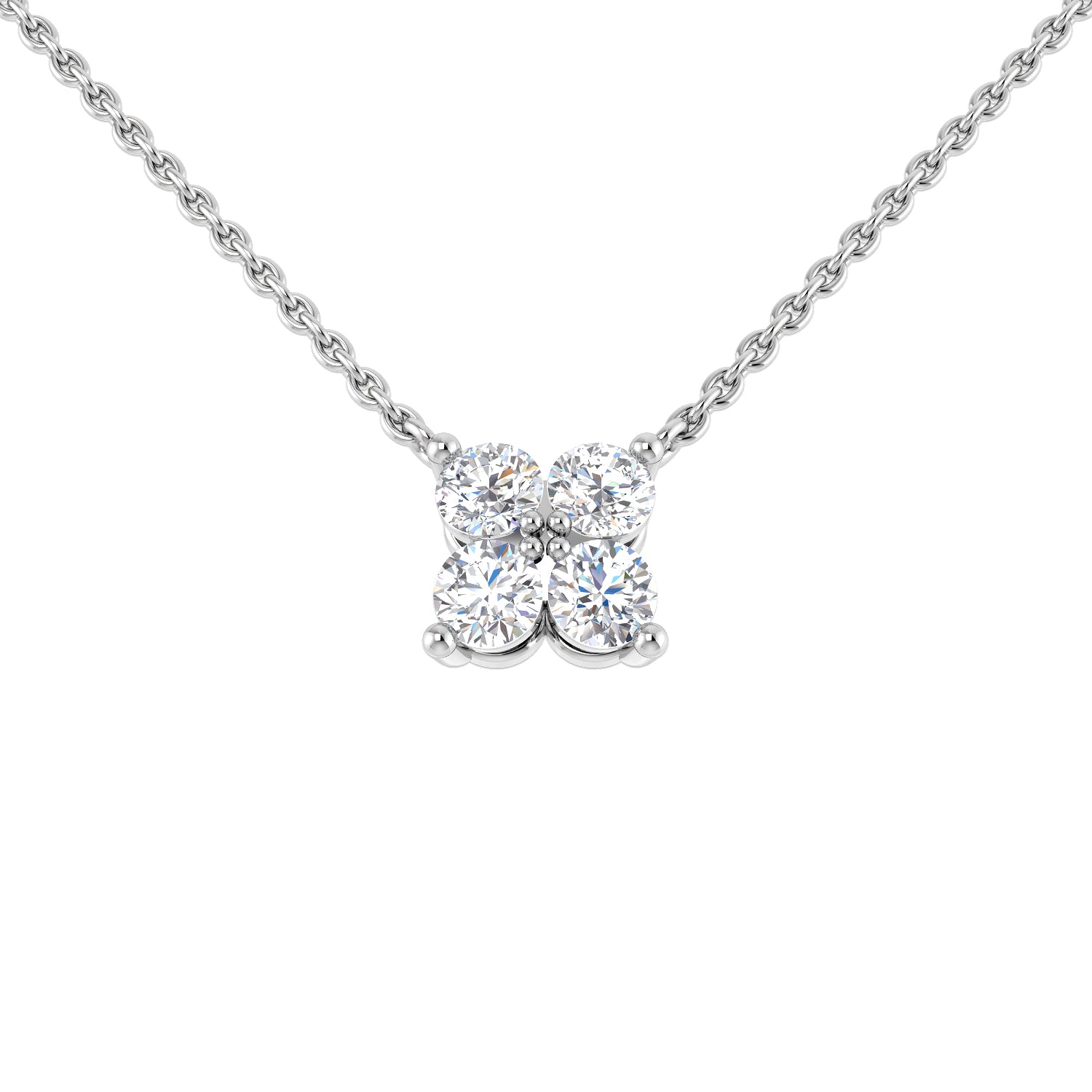 Axile Diamond Cluster Necklace 0.33ct Platinum Gold