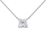 Axile Diamond Cluster Necklace 0.33ct Platinum Gold