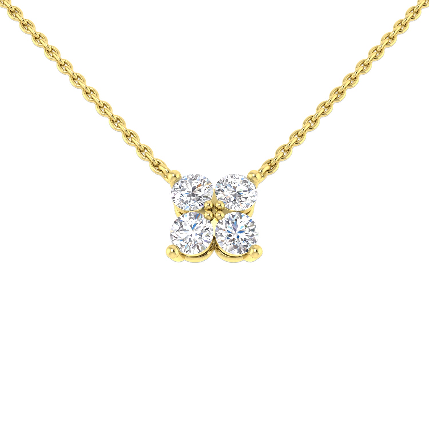 Axile Diamond Cluster Necklace 0.33ct Platinum Gold
